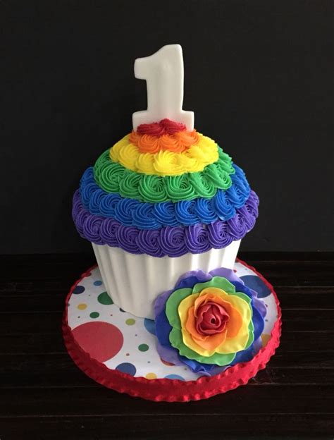 Rainbow Smash Cake Rainbow Smash Cake Rainbow First Birthday Cake Smash