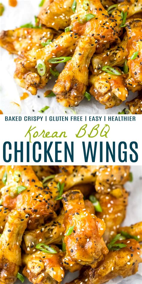 Perfectly sweet, tangy and savory with a touch of heat from the crushed red peppers, i want to eat all these baked bbq chicken wings. Crispy Baked Korean BBQ Chicken Wings | Recipe in 2020 ...