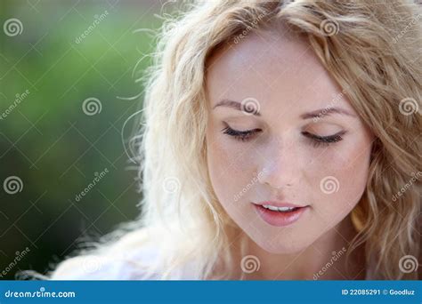 Portrait Of Blond Woman Stock Image Image Of Purity 22085291