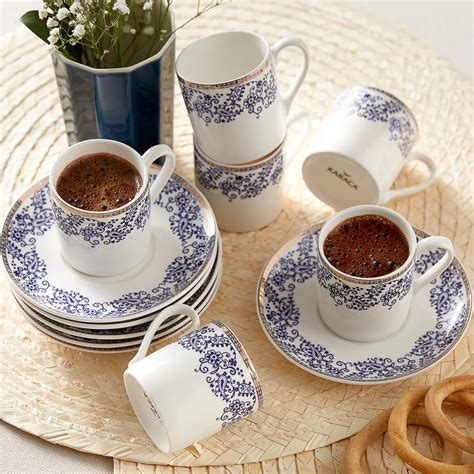 Karaca Porcelain Espresso Turkish Coffee Cup Set Of Piece Ml