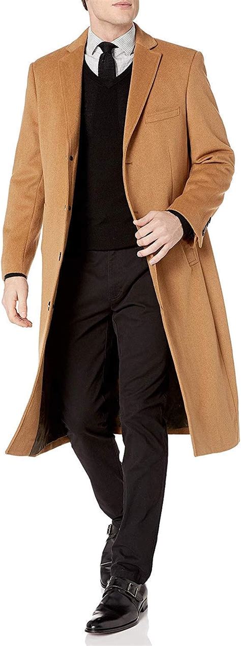 Enzo Tovare Mens 54805 Overcoat Single Breasted Luxury Woolcashmere