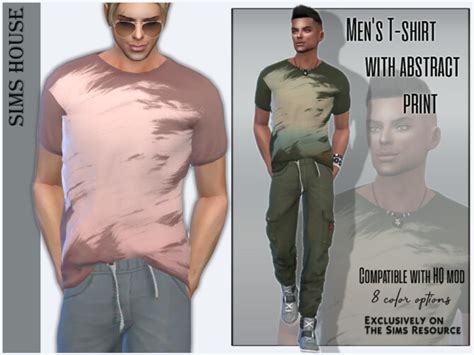 Mens T Shirt With Abstract Print By Sims House At Tsr Sims 4 Updates