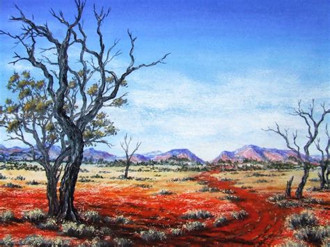 Australian Outback Pastel Painting By Sian Butler Australian