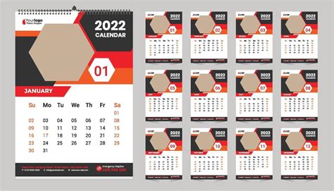 Free Wall Calendar 2022 Template Design Idea 2759719 Vector Art At Vecteezy