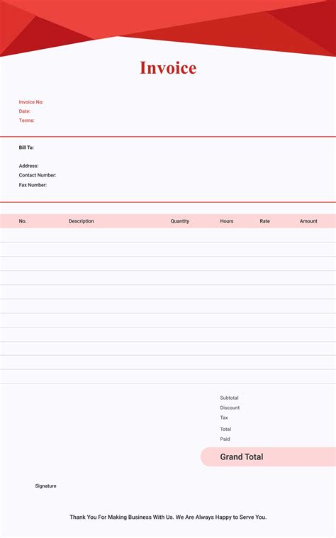 Itemized Invoice Template
