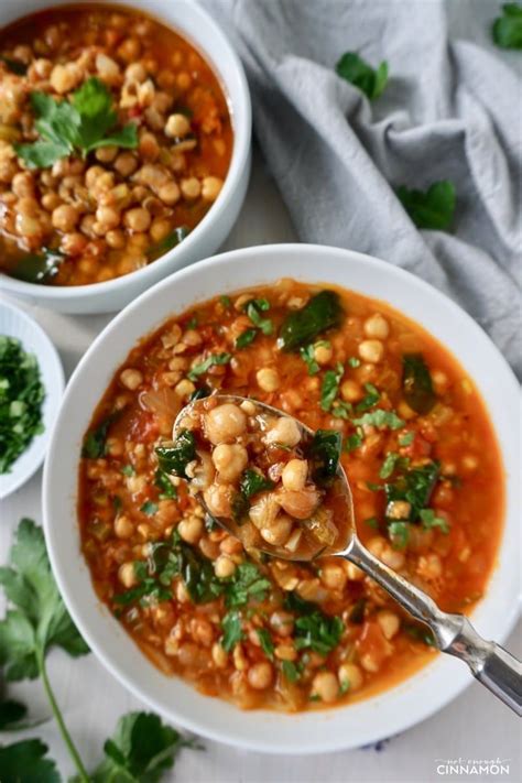 Add the garlic and ginger and cook a minute more. Moroccan Chickpea Soup (Vegan, Gluten-free) | Not Enough Cinnamon | Recipe in 2020 | Moroccan ...