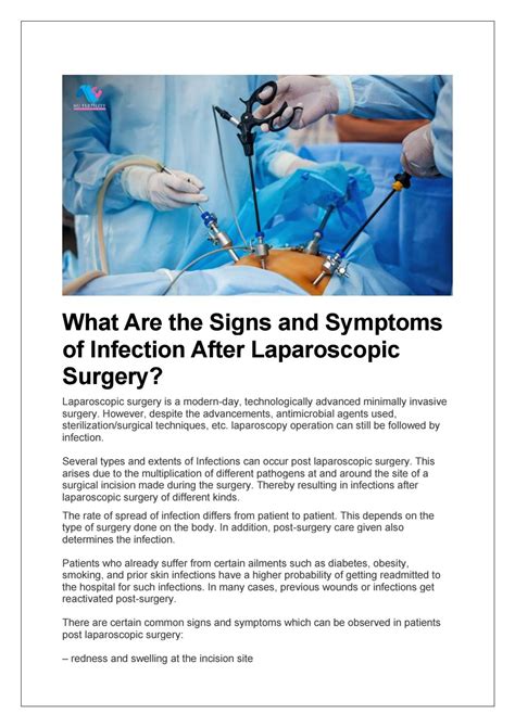 What Are The Signs And Symptoms Of Infection After Laparoscopic Surgery