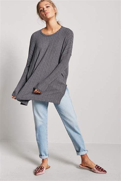 Forever 21 Oversized Ribbed Knit Top Ribbed Knit Top Knit Top Clothes