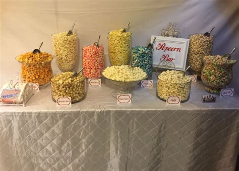 Popcorn Bar With Glass Jars Sweet Buffet Popcorn Bar Buffets Glass