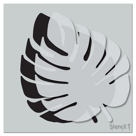 Stencil1 Monstera Tropical Leaf Repeat Pattern Stencil S1pa93 The