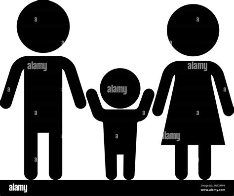 Child Holding Hands With Father And Mother Silhouette Icon Editable