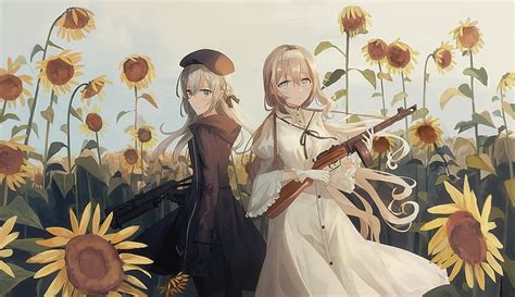 Anime Girls Sunflowers Dress Anime Hd Wallpaper Peakpx