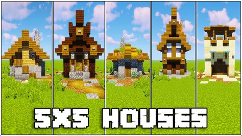 5 Minecraft 5x5 Houses Tutorial Youtube
