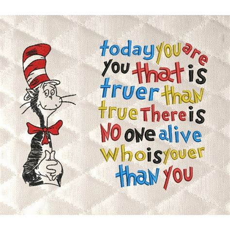 Dr Seuss Embroidery With Today You Are You