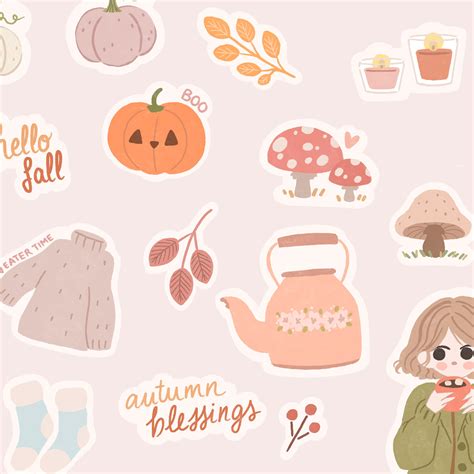 Autumn Stickers Fall Stickers Seasonal Sticker Pumpkin Etsy