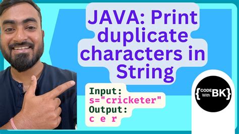 Java Program To Print Duplicate Characters In A String YouTube