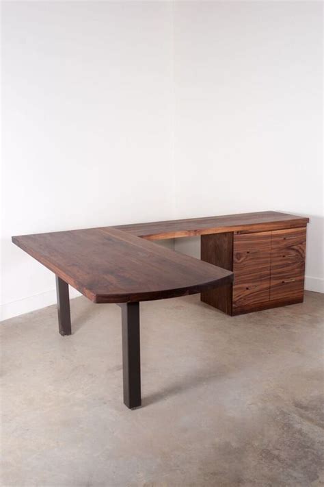 Shop amish handmade styles with storage and computer our solid wood corner desks are available with both a left or right return and many with a hutch. Hand Crafted Walnut L-Shaped Desk | Furniture, Home office ...