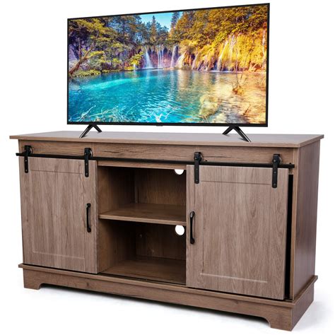 Buy Tusy Sliding Door Tv Stand Up To 55 Inch Flat Screen Television