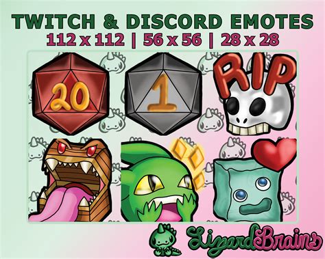 Dungeons And Dragons Emotes Dandd Set For Twitch And Discord Etsy