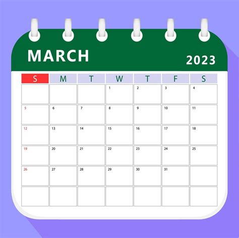 Modèle De Planificateur De Calendrier De Mars 2023 Conception De