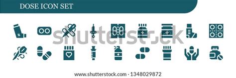 Dose Icon Set 18 Filled Dose Stock Vector Royalty Free 1348029872