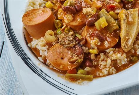 Slow Cooker Creole Chicken And Sausage Stock Image Image Of Cooker