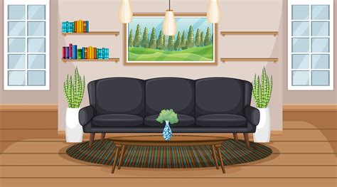 Living Room Interior Scene With Furniture And Living Room Decoration