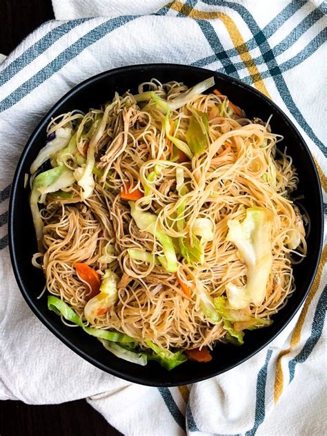 Authentic Pancit Recipe Filipino Noodles With Chicken A Healthy