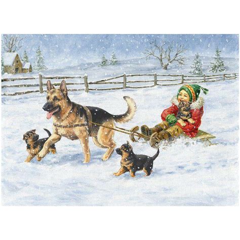 So Cute German Shepherd Art German Shepherd Christmas Cards German