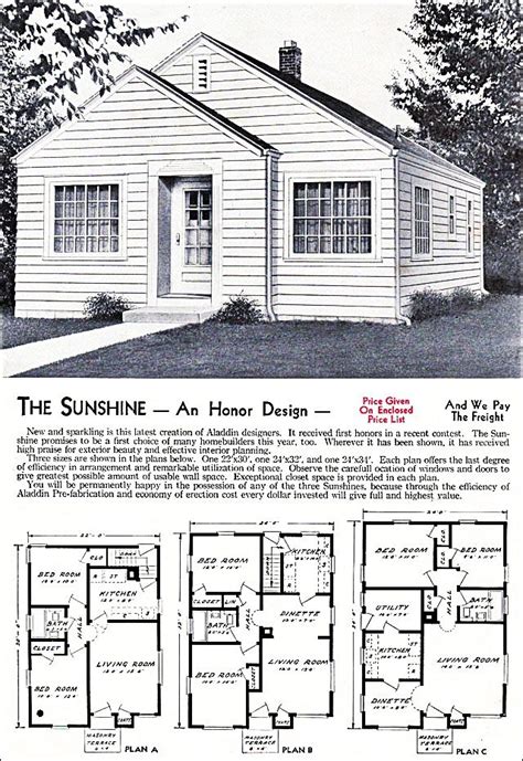 The Sunshine Kit House Floor Plan Made By The Aladdin Company In Bay