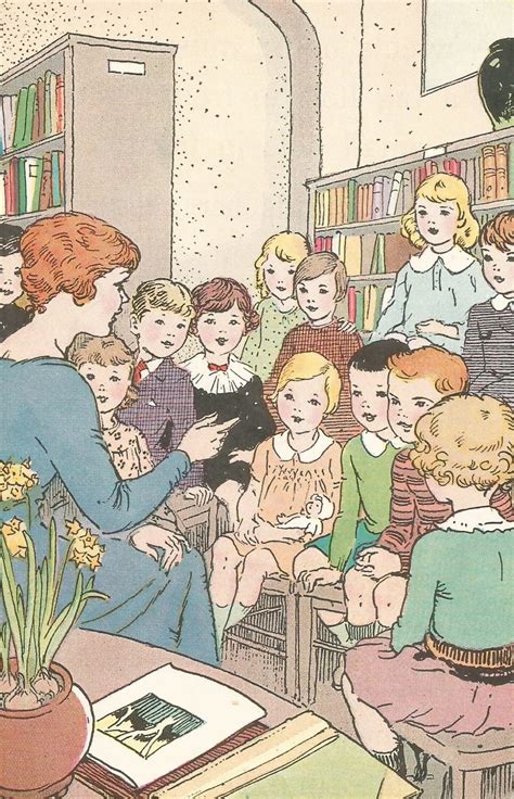 Vintage Reading School Book Schoolbook Illustration Teacher Etsy