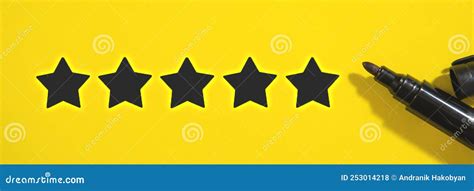 Marker And Five Star Rating Customer Service Stock Illustration
