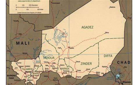 Large Political And Administrative Map Of Niger With Roads Cities And