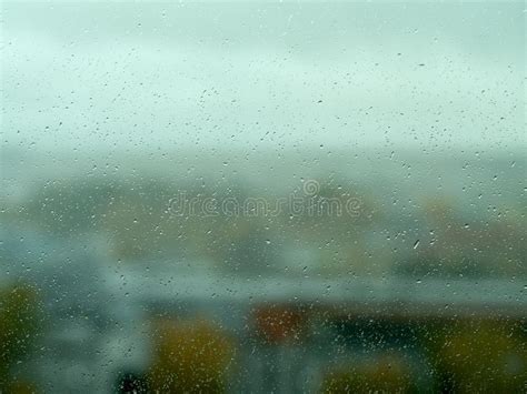 Rain Drops On Window Stock Photo Image Of Blue Window 161701142