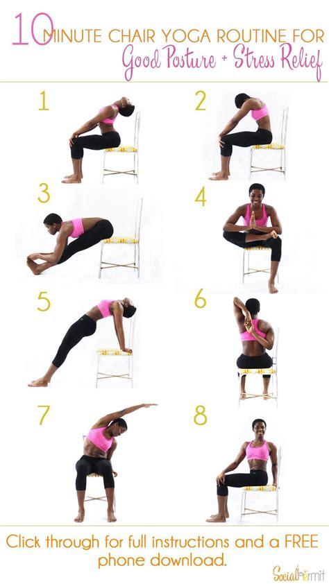 10 Minute Chair Yoga Routine Social Hermit Yoga For Beginners