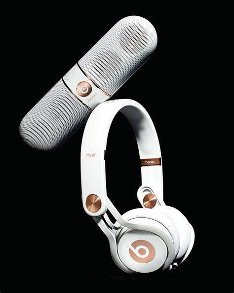 Beats By Dr Dre Rose Gold Tone On Ear Headphones And Pill Speaker In