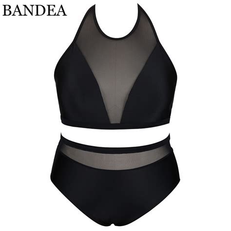 Bandea Women Bikini Set Plus Size Swimwear Vintage Patchwork High Waist Swimsuit Halter Biquini