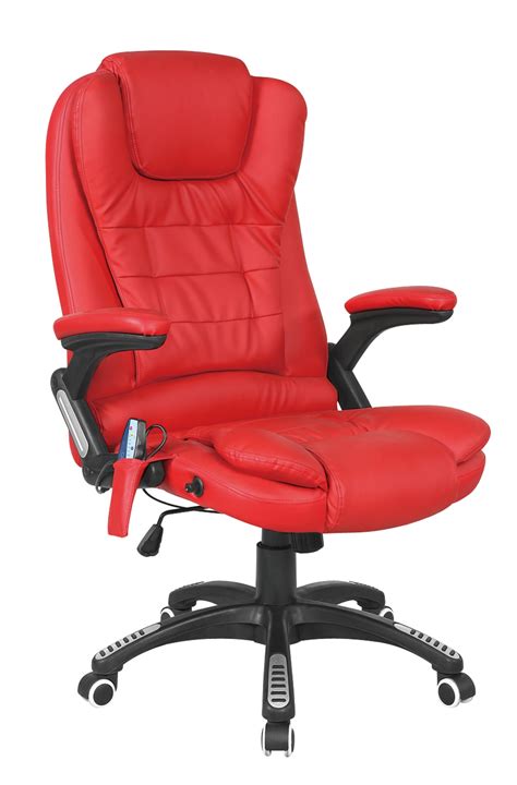 Red leather desk are available in various sizes and come in compact as well as large variants. FoxHunter Red Luxury Leather 6 Point Massage Office Computer Chair Reclining | eBay