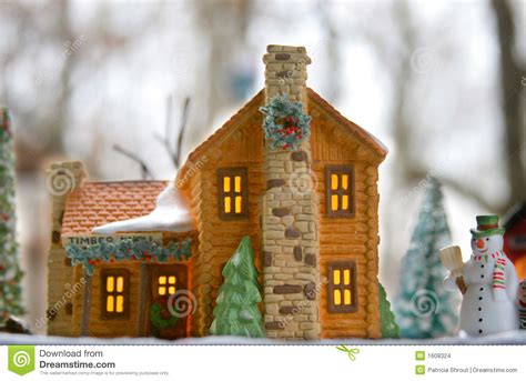 Model Log Cabin Winter Scene Stock Images Image 1608324