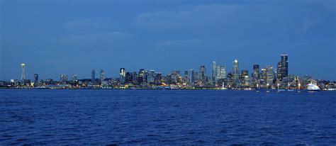 Twilight City Lights Panorama Seattle From West Seatttle Flickr