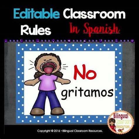 las reglas del salón editable classroom rules in spanish tpt