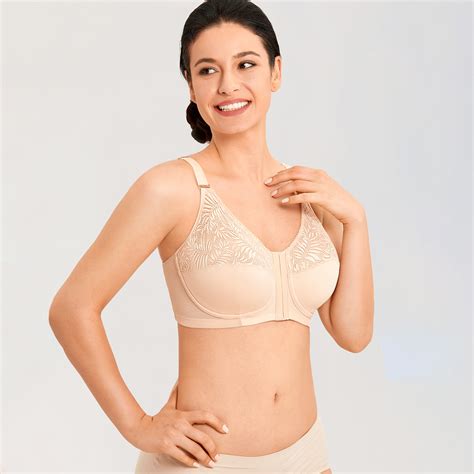 Laudine Women S Front Closure Lace Wireless Back Support Posture Bra Plus Size Ebay