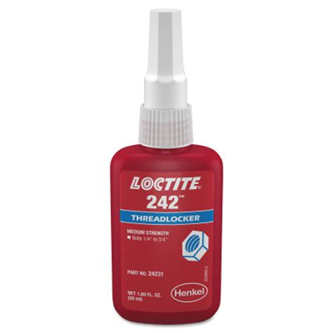 Loctite 242 Threadlockers Medium Strength 50 Ml Blue 1btl Aft