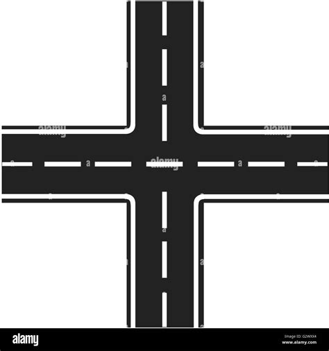 Cruce De Carreteras Ilustración Crossroads La Intersección De La