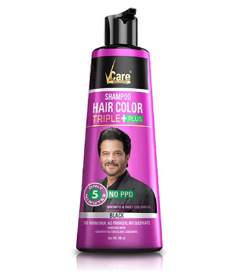 Vcare Shampoo Hair Color Temporary Hair Color Black 180 Ml Buy Vcare