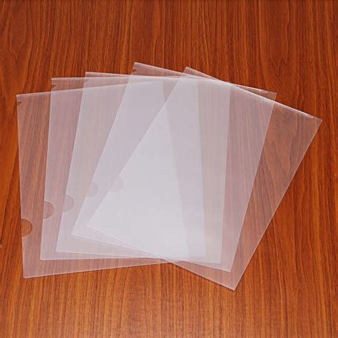 5pcs Clear A4 Size Plastic Folder Document Storage Office Supplies File