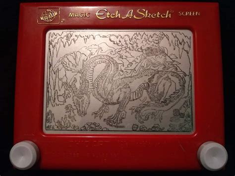 Art Etch A Sketch Dragon By Yantha Terra Rdnd