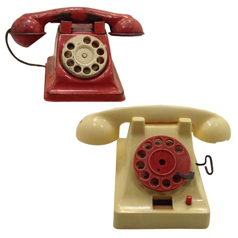 Vintage Toy Telephones A Pair Telephones Vintage Toys Vintage Phones