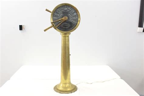 Antique Solid Brass Engine Speed Telegraph 445 High 14 Diameter Dial