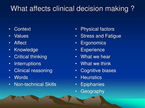 Ppt An Introduction To Clinical Decision Making Powerpoint